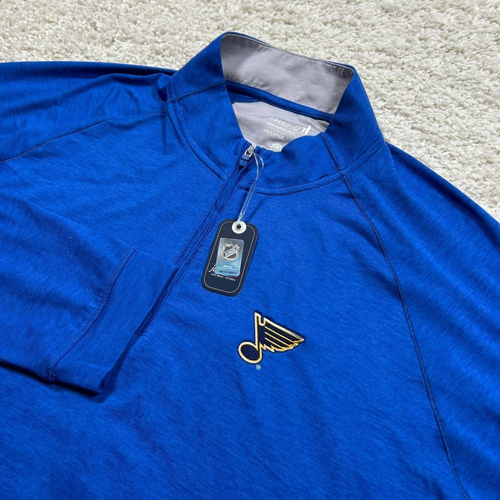 Johnnie-O 1/4 Zip Pullover XXL Blue St Louis Blues NHL Freeborne Quarter Zip New